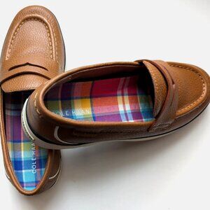 Cole Haan Kid's Leather Penny Loafers Boy's/Girl's Slip-On Brown Shoe Sz 5B Yth